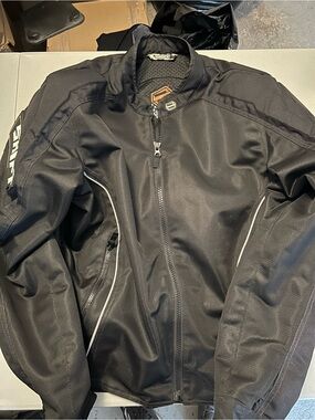 SHIFT Black Men’s Riding Jacket with Reflective Trim and padding